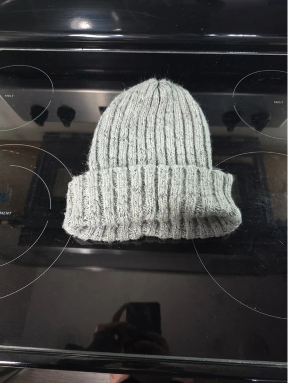 Charlotte Russe Gray Ribbed Knit Beanie Hat One Size